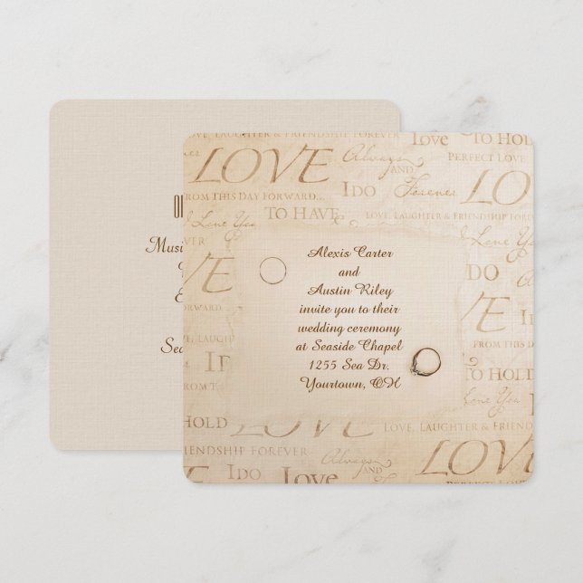 Sepia Wedding Invitation (Front/Back)