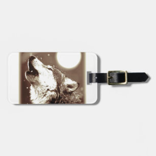 Sepia Wolf & Moon Luggage Tag
