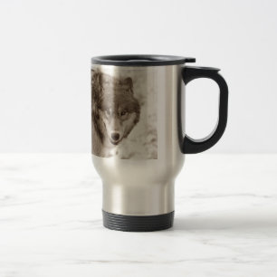 Sepia Wolf Travel Mugs