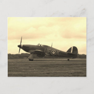 Sepiatone Hawker Hurricane Postcard