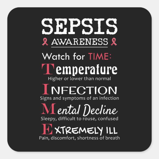 Sepsis Awareness Watch for TIME Guide Square Sticker (Front)