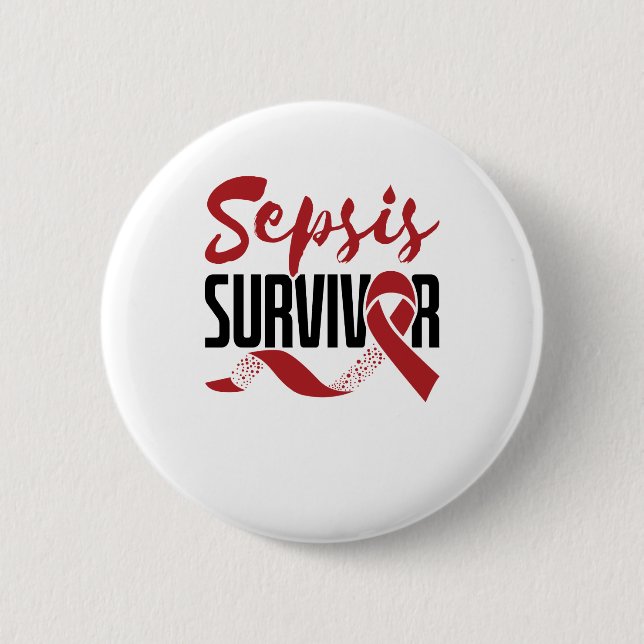 Sepsis Survivor Awareness 2 Inch Round Button (Front)