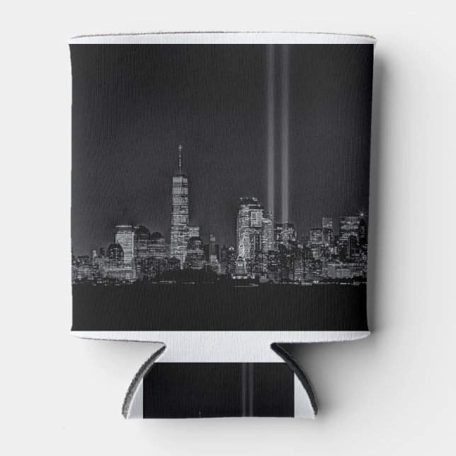 sept 11 tribute in lights NYC Can Cooler (Front)