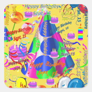 Sept, 15 Kids Birthday Stickers