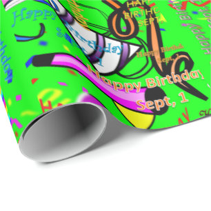 sept, 1 kids birthday wrapping paper