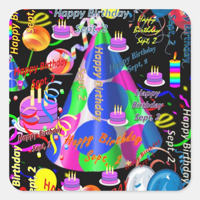 Sept, 2 Kids Birthday Stickers (Front)