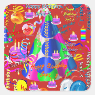 Sept, 3 Stickers Anniversaires de enfants