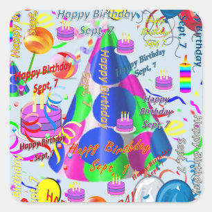 Sept, 7 Kids Birthday Stickers