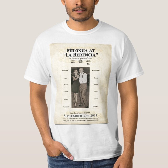 sept 9/30/11 milonga T-Shirt (Front)