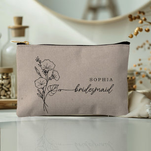 Sept Birth Month Flower Personalized Bridesmaid Accessory Pouch