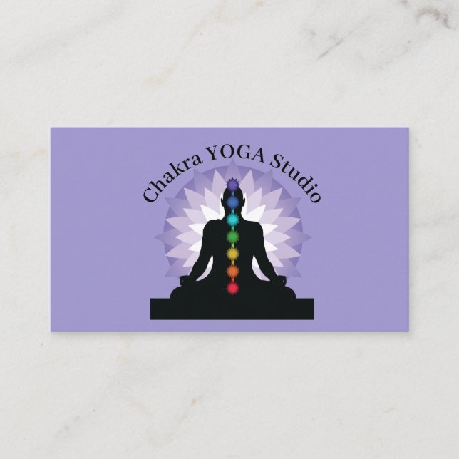 Sept Chakras Yoga Carte de visite de conception de (Devant)