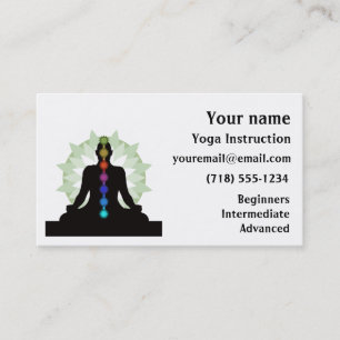 Sept Chakras Yoga Cartes de visite de design