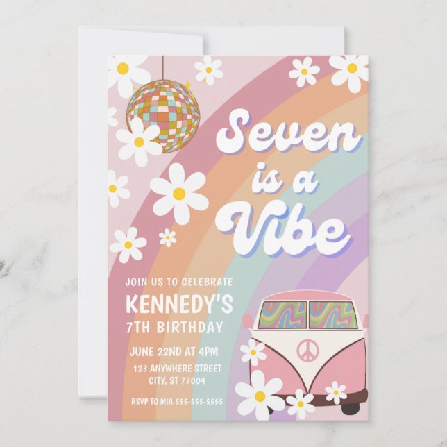 Sept est une vibe 7e anniversaire invitation (Devant)