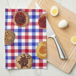 Sept kolaches sur serviette de cuisine Checks tchè