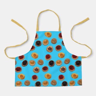 Sept Kolaches sur tablier bleu clair