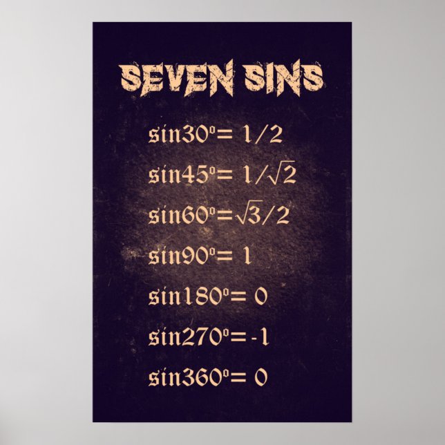 Sept péchés - Poster Math (Devant)