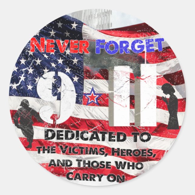 September 11 Anniversary Classic Round Sticker (Front)