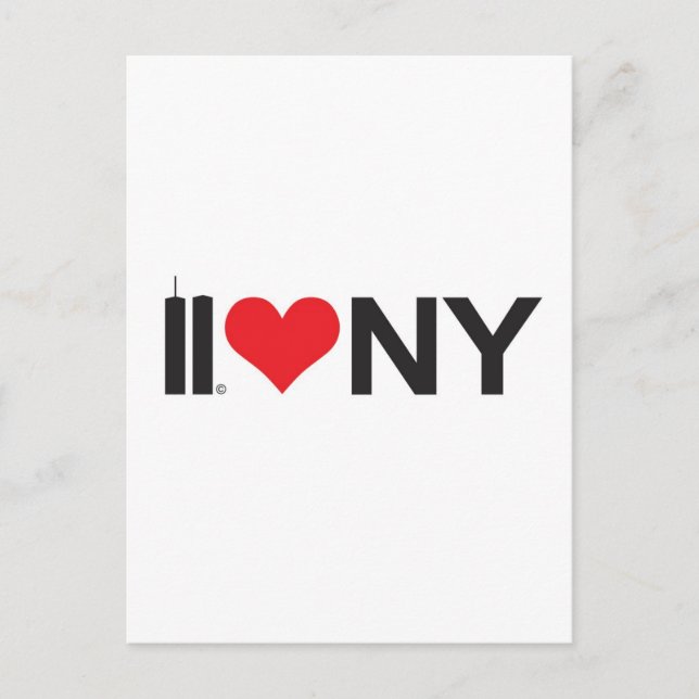 September 11 Twin Towers Love NY Postcard (Front)