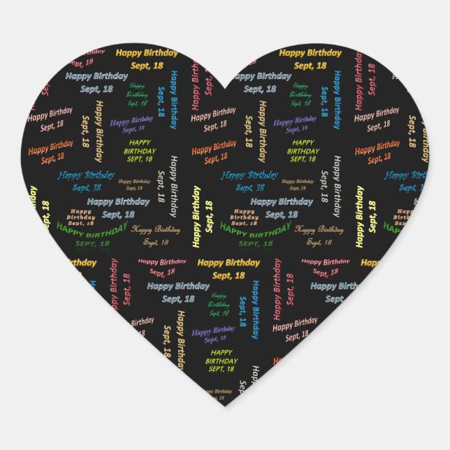 September, 18 Birthday Sticker (Front)