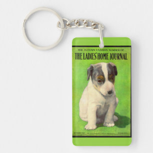 September 1906 Ladies Home Journal cover puppy Keychain