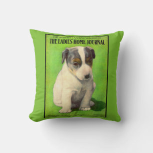 September 1906 Ladies Home Journal cover puppy Throw Pillow