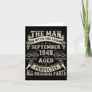 September 1948 77 Year Old Bday Gifts For Men 77th Card