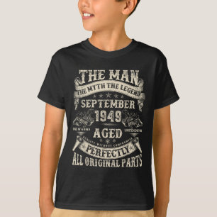 September 1949 76 Year Old Bday Gifts For Men 76th T-Shirt