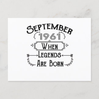 September 1961 When Legends Are Born Postcard