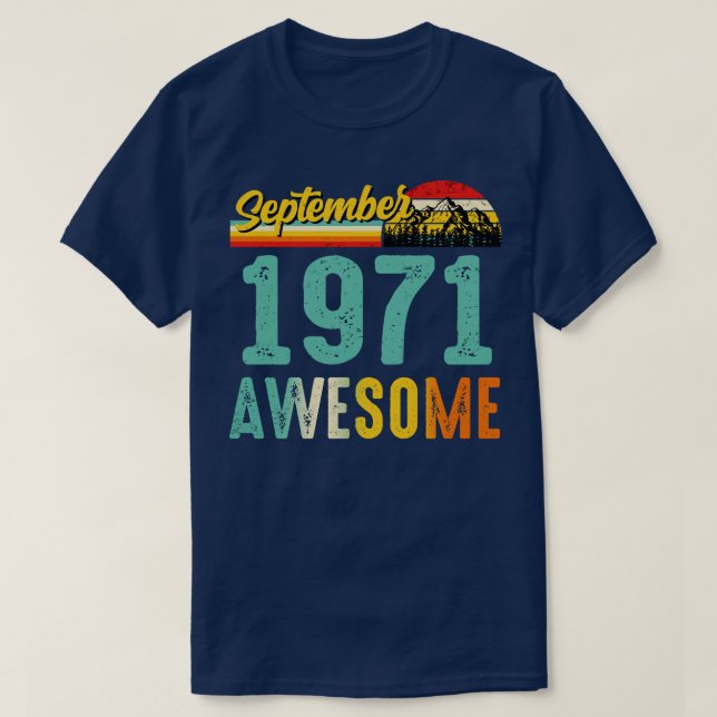 September 1971 Birthday Gift Shirt Vintage Septemb (Design Front)