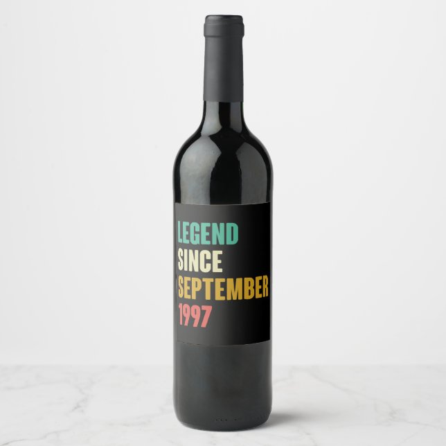 September 1997 25th Birthday 25 Years Old Bday Gi Wine Label (Front)