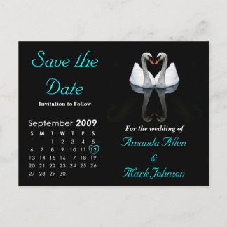 September 2009 Save the Date, Wedding Announcement Postcard