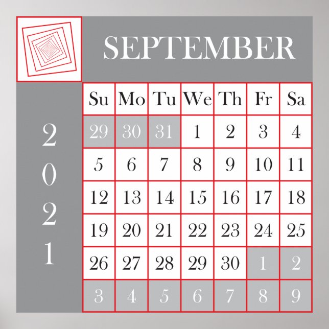 September 2021 calendar poster (Front)
