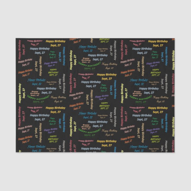 September, 27 Birthday Tissue Paper (Front)