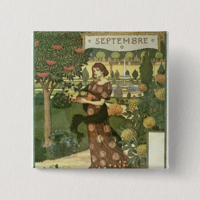 September 2 Inch Square Button (Front)