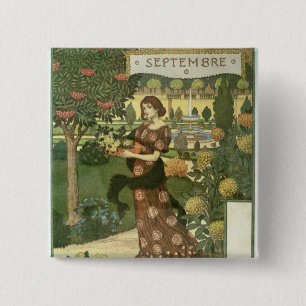 September 2 Inch Square Button