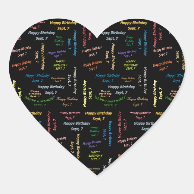 September, 7 Birthday Sticker (Front)