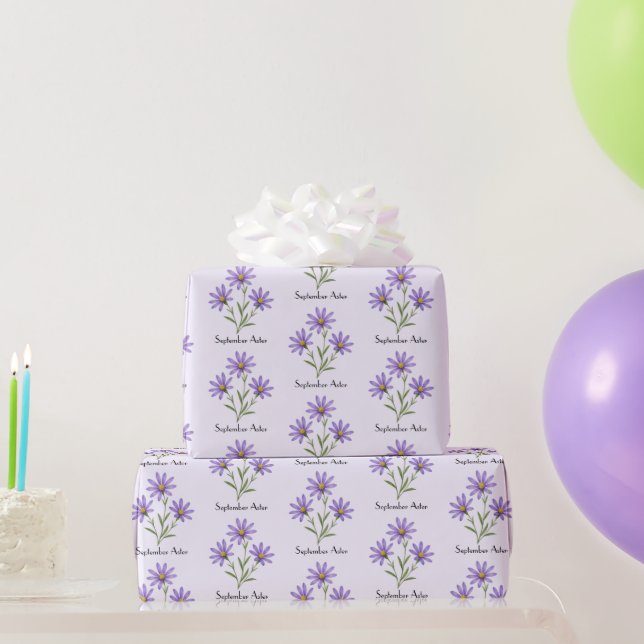 September Aster Flowers Wrapping Paper (Party Gifts)