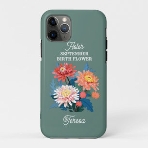 September Birth Flower Custom Name iPhone 11 Pro Case