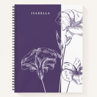 September Birth Flower Morning Glory Personalized Notebook