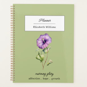September Birth Flower Morning Glory Personalized Planner