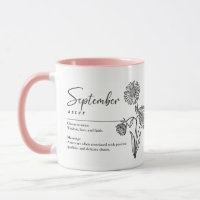 September Birth Month Flower Aster Minimalist