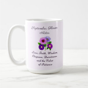 September Birth Month Flower Aster Personalized Coffee Mug