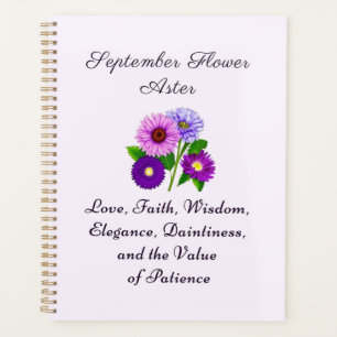 September Birth Month Flower Aster Personalized Planner