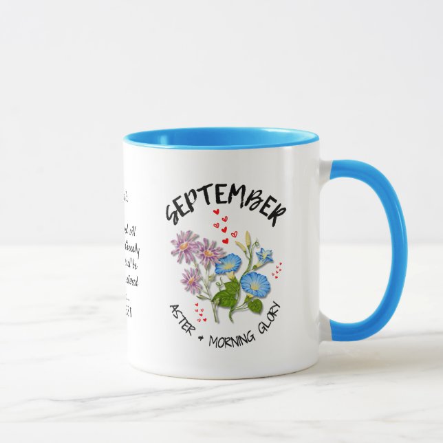 SEPTEMBER Birth Month Flower Custom Name Christian Mug (Right)