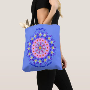 September Birth Month Flower Personalized Carry.ll Tote Bag