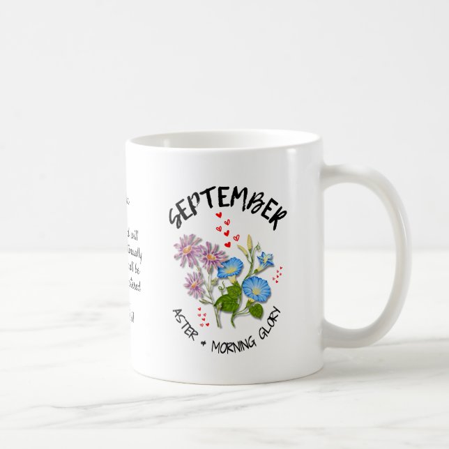 SEPTEMBER Birth Month Flower Personalized  Coffee Mug (Right)