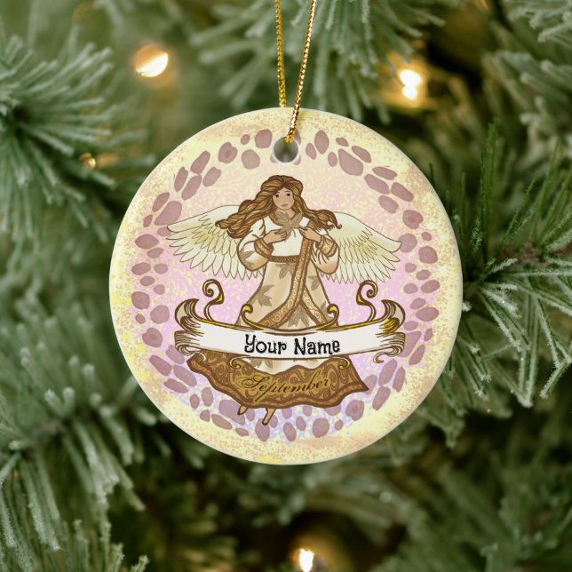 September Birthday Angel birthday custom ornaments (Tree)