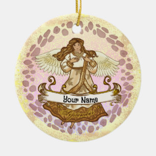 September Birthday Angel birthday custom ornaments