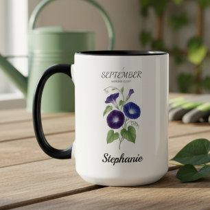 September Birthday Gift Birth Flower Morning Glory Mug