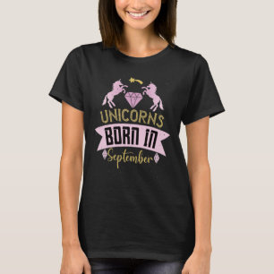 September Birthday Unicorn Girl Party Gift T-Shirt